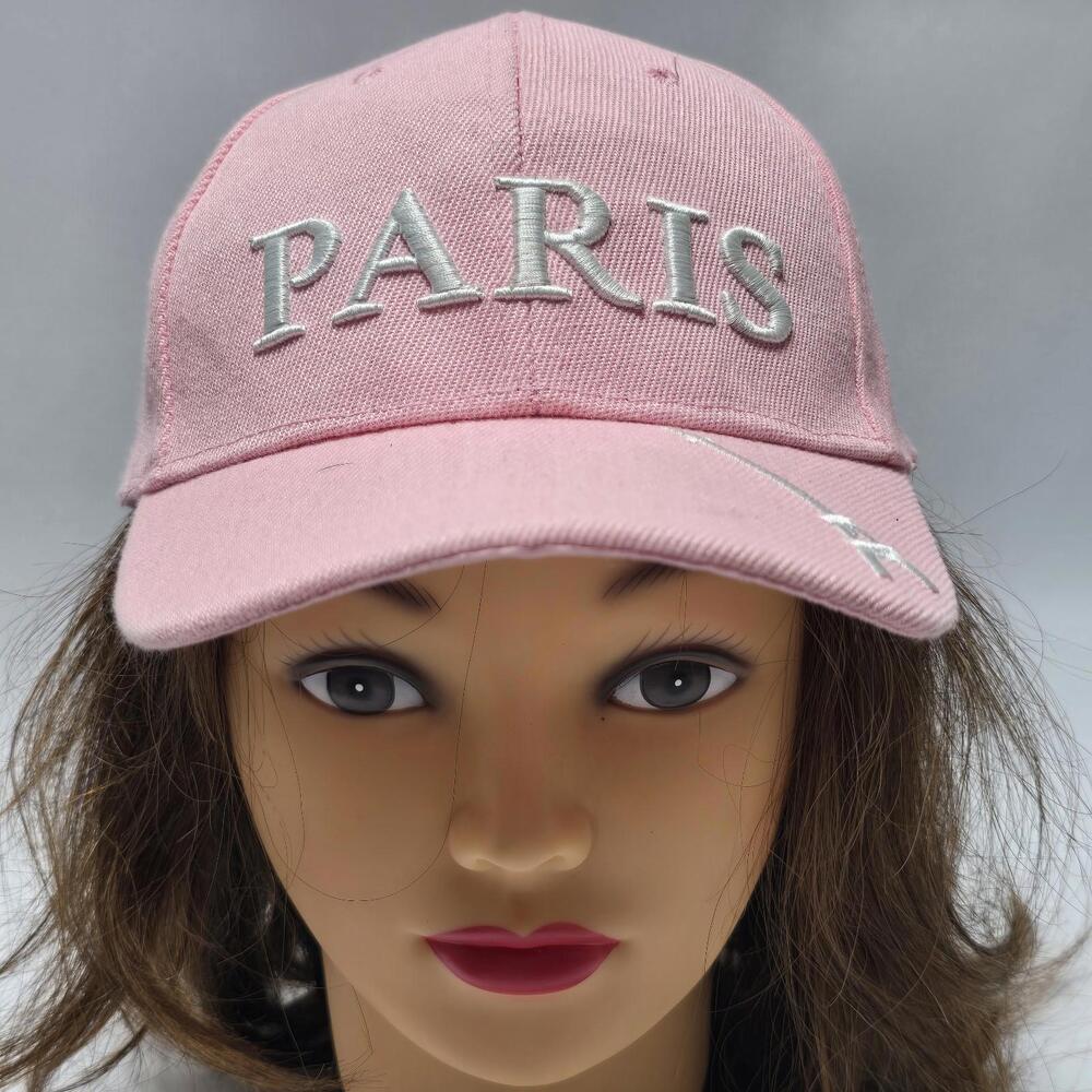 Paris Embroidered Pink Baseball Cap - Unbranded